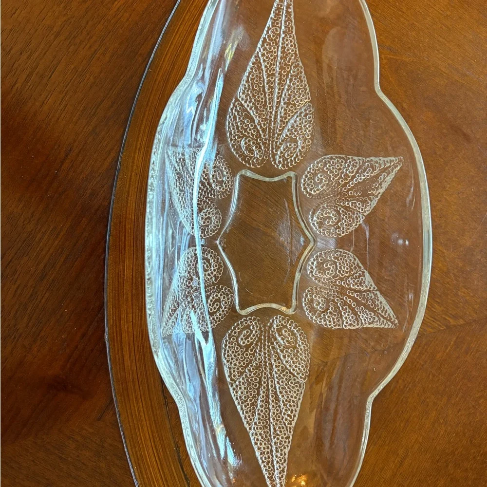 Vintage Anchor Hocking Renaissance Clear 10” Oblong Relish Dish